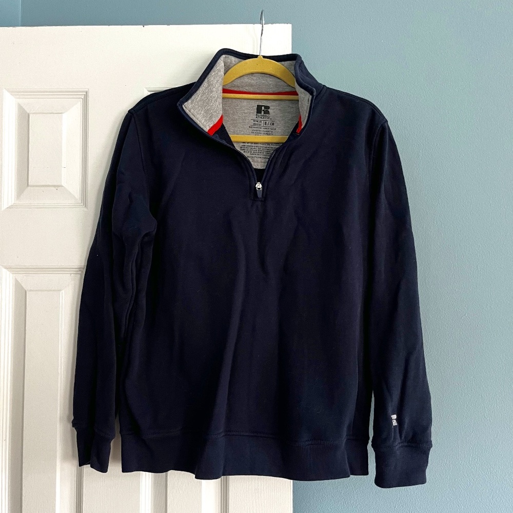 Russell Athletic Quarter Zip Sweatshirt Navy
